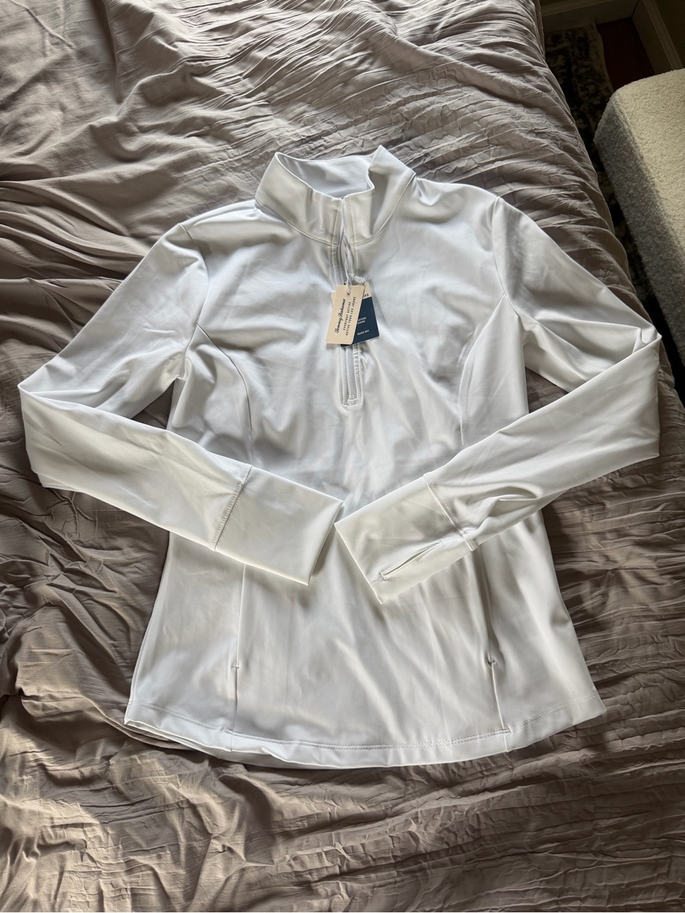 Tommy Bahama White Quarter-Zip Performance Pullover